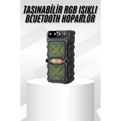 Mey İthalat® Çift Çıkışlı Güçlü Bataryalı Kablosuz Yüksek Ses Kaliteli Bluetooth Hoparlör