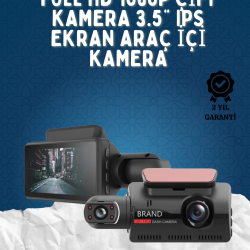 Mey İthalat® Çift Görüşlü Dashcam – Gece Görüşlü 1080P Araç İçi Güvenlik Kamerası