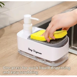 Mey İthalat® Çift Hazneli Sıvı Sabunluk ve Süngerlik Hazneli