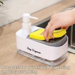 Mey İthalat® Çift Hazneli Sıvı Sabunluk ve Süngerlik Hazneli