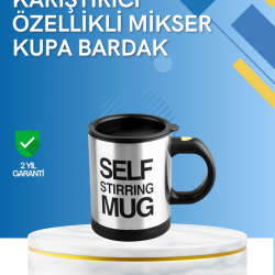 Mey İthalat® Çift Katmanlı Termos Özellikli Karıştırma Motorlu Kupa