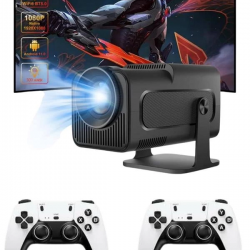 Mey İthalat® Çift Kollu Game Box Projeksiyon Cihazı Kumandalı Android Tv Dahili Hoparlör
