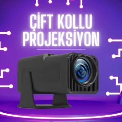 Mey İthalat® Çift Kollu Projeksiyon Taşınabilir Game Projektör Full Hd 1080P 4k Projeksiyon Gamepad