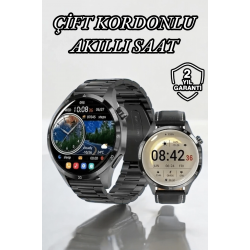 Mey İthalat® Çift Kordonlu Yüksek Çözünürlüklü Akıllı Saat Uyku İzleyici & Spor Modları