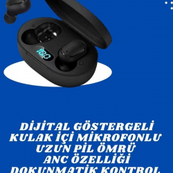 Mey İthalat® Çift Kulaklık Kampanyası Dokunmatik Kontrol Kulak İçi Yüksek Ses Kaliteli Mikrofonlu