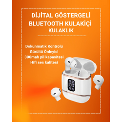 Mey İthalat® Çift Kulaklıklı Bluetooth Kulaklık – 4 Adet, ANC-ENC, Şarj Kutulu, Dijital Göstergeli
