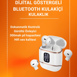 Mey İthalat® Çift Kulaklıklı Bluetooth Kulaklık – 4 Adet, ANC-ENC, Şarj Kutulu, Dijital Göstergeli