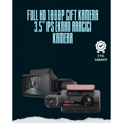 Mey İthalat® Çift Lensli Araç İçi Kamera – Park Koruma, Gece Görüş ve Tarih Damgası