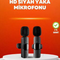 Mey İthalat® Çift Mikrofonlu Kablosuz Kayıt Seti iPhone Uyumlu Mini Mikrofon