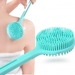 Mey İthalat® Çift Taraflı Silikon Uzun Saplı  Banyo Fırçası CM-331