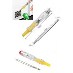 Mey İthalat® Çift Uçlu Kontrol Kalemi Elektrik Test Kalemi Şeffaf