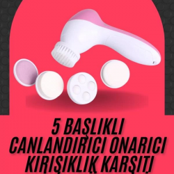 Mey İthalat® Cilt Temizleme ve Masaj Aleti 5 Başlıklı Akne ve Sivilce Önleyici