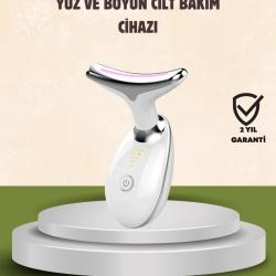 Mey İthalat® Cilt Yenileyici Şarjlı Güzellik Aleti – Pozitif/Negatif İyon, Titreşimli Masaj ve Kırmızı-Mavi-Yeşil Işıkla