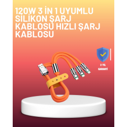 Mey İthalat® Çinko Alaşımlı Uçlu 120 W Şarj Kablosu – Dolaşmaya Dayanıklı 1,2 m USB Kablo