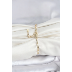 Mey İthalat® CM 14K Gold Renk Ataç Zincir Model Kadın Bileklik