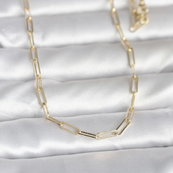 Mey İthalat® CM 14K Gold Renk Ataç Zincirli Model 60 cm Kadın Kolye