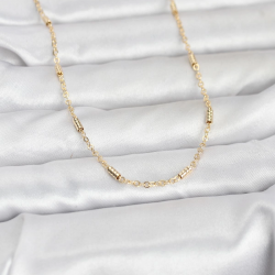 Mey İthalat® CM 14K Gold Renk Bar Zincir Model 60 cm Kadın Kolye