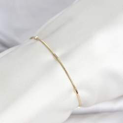 Mey İthalat® CM 14K Gold Renk Barlı Yılan Zincir Model Kadın Bileklik