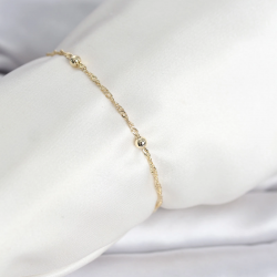 Mey İthalat® CM 14K Gold Renk Burgu Topçuk Model Kadın Bileklik