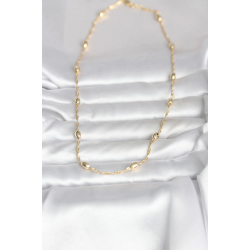 Mey İthalat® CM 14K Gold Renk Burgu Zincirli Damla Topçuk Model 45 cm Kadın Kolye