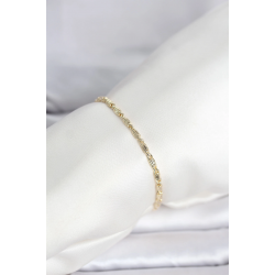 Mey İthalat® CM 14K Gold Renk Burgu Zincirli Model Kadın Bileklik