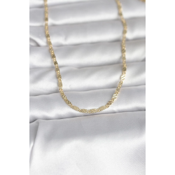 Mey İthalat® CM 14K Gold Renk Çizgi Lazer Model 60 cm Kadın Kolye