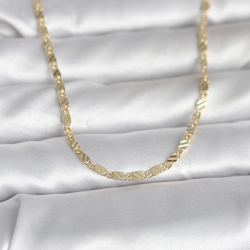Mey İthalat® CM 14K Gold Renk Çizgi Lazer Model 60 cm Kadın Kolye
