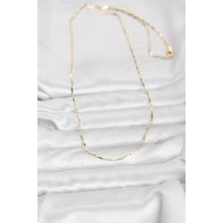 Mey İthalat® CM 14K Gold Renk Çubuk Kesme Zincir Model 60 cm Kadın Kolye