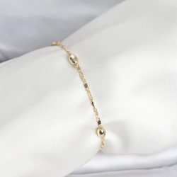 Mey İthalat® CM 14K Gold Renk Damla Topçuk Model Kadın Bileklik