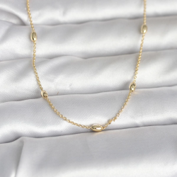 Mey İthalat® CM 14K Gold Renk Damla Topçuk Model Zincirli 60 cm Kadın Kolye