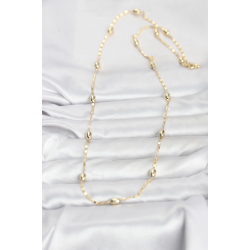 Mey İthalat® CM 14K Gold Renk Damla Topçuklu Zincir Model 60 cm Kadın Kolye