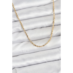 Mey İthalat® CM 14K Gold Renk Ezme Burgu Zincir Model 60 cm Kadın Kolye