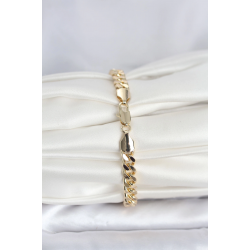 Mey İthalat® CM 14K Gold Renk Ezme Kalın Zincir Model Kadın Bileklik