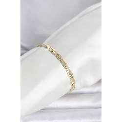 Mey İthalat® CM 14K Gold Renk Ezme Sarmal Zincir Model Kadın Bileklik