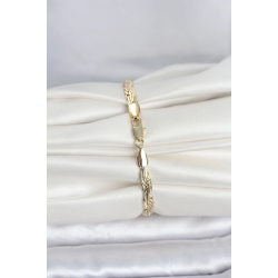 Mey İthalat® CM 14K Gold Renk Ezme Sarmal Zincir Model Kadın Bileklik