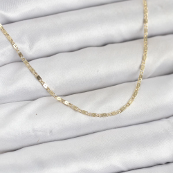 Mey İthalat® CM 14K Gold Renk Ezme Zincir Model 60 cm Kadın Kolye