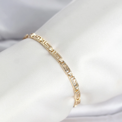 Mey İthalat® CM 14K Gold Renk Geometrik Model Kadın Bileklik