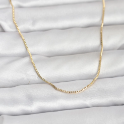 Mey İthalat® CM 14K Gold Renk İnce Kare Zincirli Model 60 cm Kadın Kolye