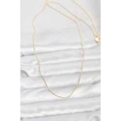 Mey İthalat® CM 14K Gold Renk İnce Top Zincirli 60 cm Kadın Kolye