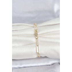 Mey İthalat® CM 14K Gold Renk Kalın Ataç Zincir Model Kadın Bileklik