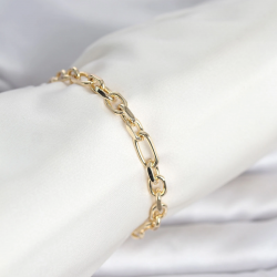 Mey İthalat® CM 14K Gold Renk Kalın Zincir Model Kadın Bileklik