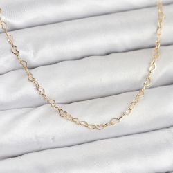 Mey İthalat® CM 14K Gold Renk Kalp Zincirli Kadın Kolye