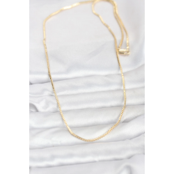 Mey İthalat® CM 14K Gold Renk Kare Zincirli Model 60 cm Kadın Kolye