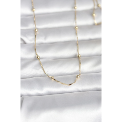 Mey İthalat® CM 14K Gold Renk Kesme Çubuk Zincir Topçuklu Model 60 cm Kadın Kolye