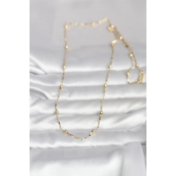 Mey İthalat® CM 14K Gold Renk Kesme Çubuk Zincir Topçuklu Model 60 cm Kadın Kolye