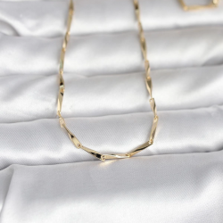 Mey İthalat® CM 14K Gold Renk Kesme Çubuk Zincirli Model 60 cm Kadın Kolye