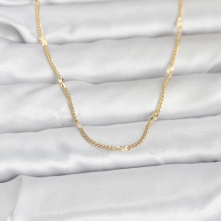 Mey İthalat® CM 14K Gold Renk Lazer Puntalı Model 60 cm Kadın Kolye