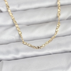 Mey İthalat® CM 14K Gold Renk Lazer Zincirli Model 60 cm Kadın Kolye