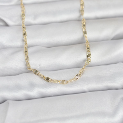 Mey İthalat® CM 14K Gold Renk Lazerli Gemici Zincir Model 60 cm Kadın Kolye