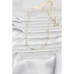 Mey İthalat® CM 14K Gold Renk Lazerli Yassı Model Zincirli 60 cm Kadın Kolye